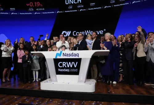 CoreWeave valorisée à 23 milliards de dollars lors d'un lancement discret sur le Nasdaq.
